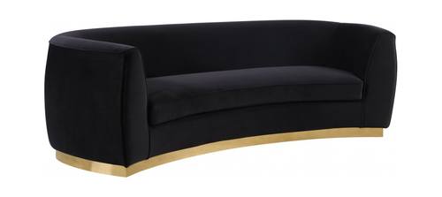 Julian Black & Gold Velvet Sofa by Meridian Furniture