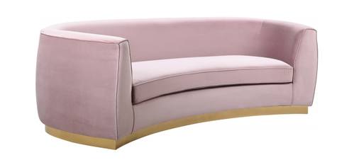 Julian Pink & Gold Velvet Sofa by Meridian Furniture