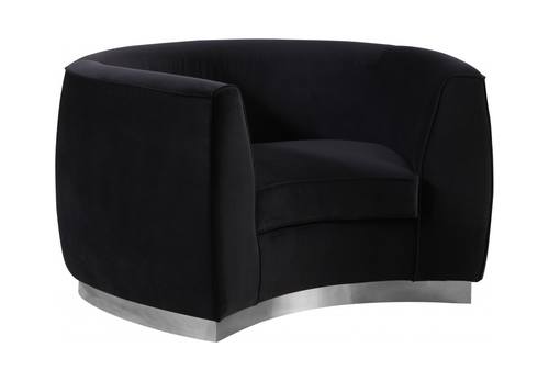Julian Black & Chrome Velvet Chair by Meridian Furniture