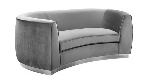 Julian Grey Velvet Loveseat by Meridian Furniture