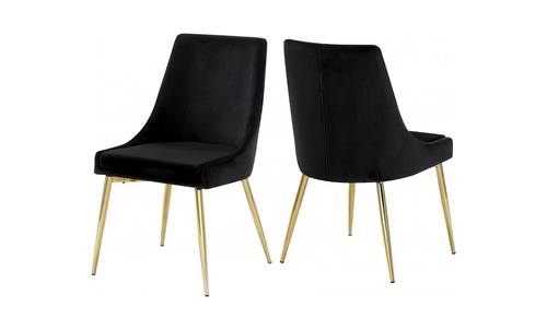 Karina Black & Gold Velvet Dining Chairs (Set of 2) by Meridian Furniture