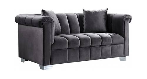 Kayla Grey Velvet Loveseat by Meridian Furniture