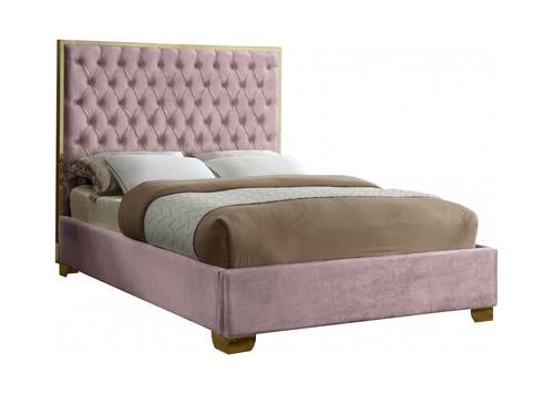 Lana Pink Velvet Bed by Meridian Furniture