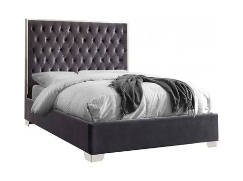 Lexi Grey Velvet Bed by Meridian Furniture
