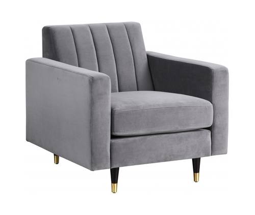 Lola Grey Velvet Chair by Meridian Furniture