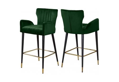 Luxe Green Velvet Counter Stool (Set of 2) by Meridian Furniture