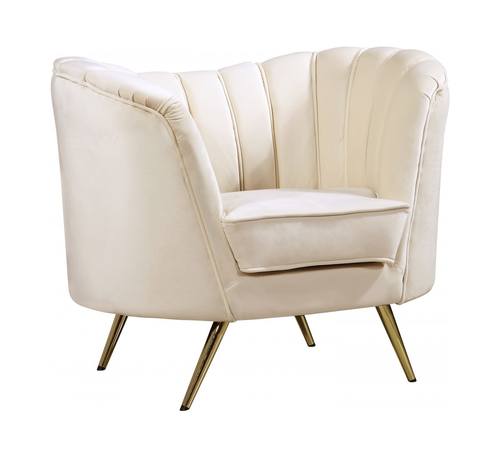 Margo Cream Velvet Chair by Meridian Furniture