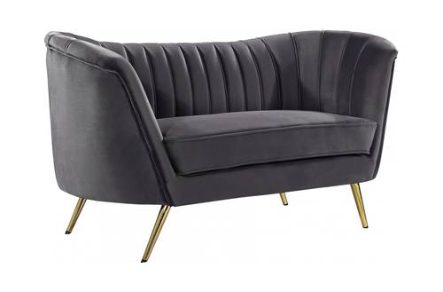 Margo Grey Velvet Loveseat by Meridian Furniture