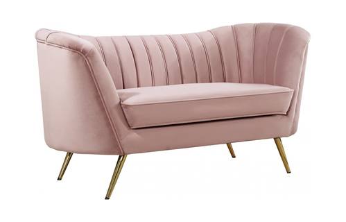 Margo Pink Velvet Loveseat by Meridian Furniture
