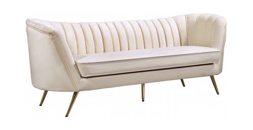 Margo Cream Velvet Sofa by Meridian Furniture