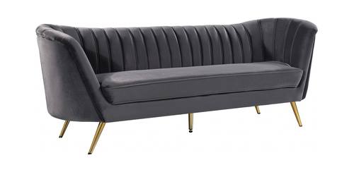 Margo Grey Velvet Sofa by Meridian Furniture