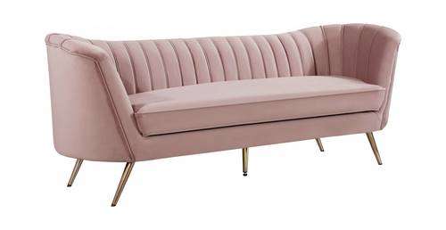 Margo Pink Velvet Sofa by Meridian Furniture