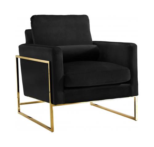 Mila Black Velvet Chair by Meridian Furniture