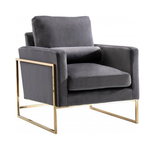 Mila Grey Velvet Chair by Meridian Furniture