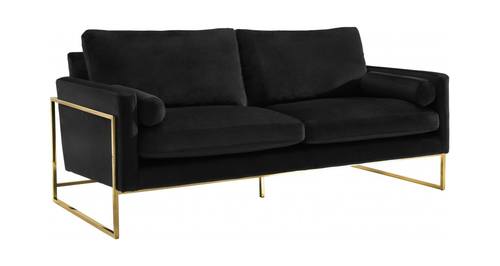 Mila Black Velvet Sofa by Meridian Furniture