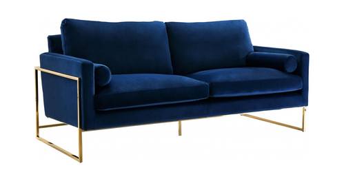Mila Navy Blue Velvet Sofa by Meridian Furniture