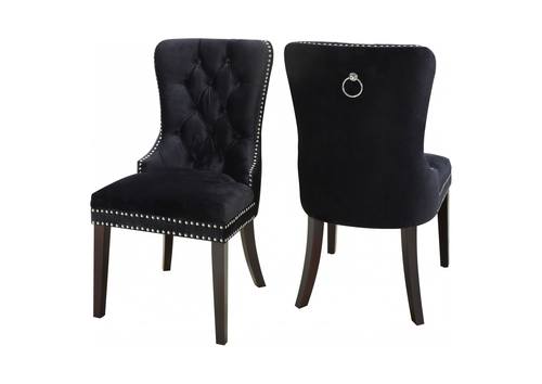 Nikki Black Velvet Dining Chairs (Set of 2) by Meridian Furniture