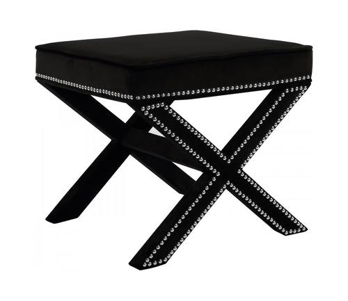 Nixon Black Velvet Ottoman Bench by Meridian Furniture