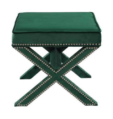 Nixon Green Velvet Ottoman Bench by Meridian Furniture