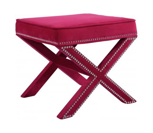 Nixon Pink Velvet Ottoman Bench by Meridian Furniture