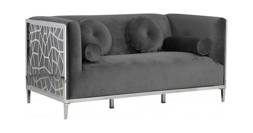 Opal Grey Velvet Loveseat by Meridian Furniture