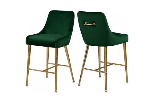 Owen Green Velvet Counter Stool (Set of 2) by Meridian Furniture