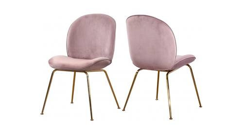 Paris Pink Velvet Dining Chairs (Set of 2) by Meridian Furniture