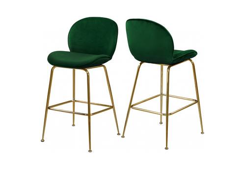 Paris Green Velvet Counter Stool (Set of 2) by Meridian Furniture
