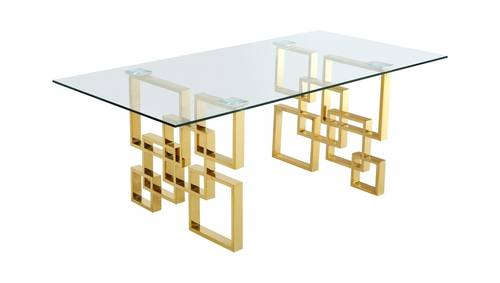 Pierre Gold Glass Top Dining Table by Meridian Furniture