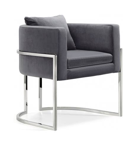 Pippa Grey Velvet Accent Chair by Meridian Furniture