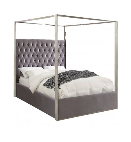 Porter Grey Velvet Bed by Meridian Furniture