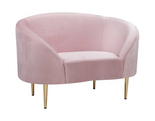 Ritz Pink Velvet Chair by Meridian Furniture