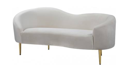 Ritz Cream Velvet Loveseat by Meridian Furniture