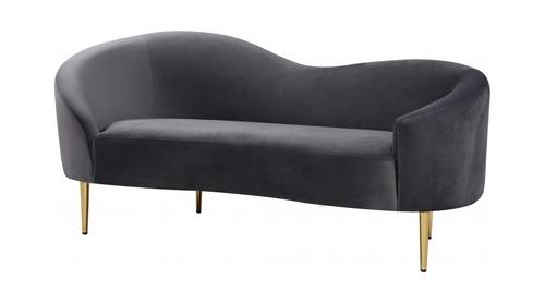 Ritz Grey Velvet Loveseat by Meridian Furniture