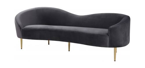 Ritz Grey Velvet Sofa by Meridian Furniture