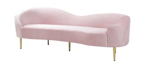 Ritz Pink Velvet Sofa by Meridian Furniture