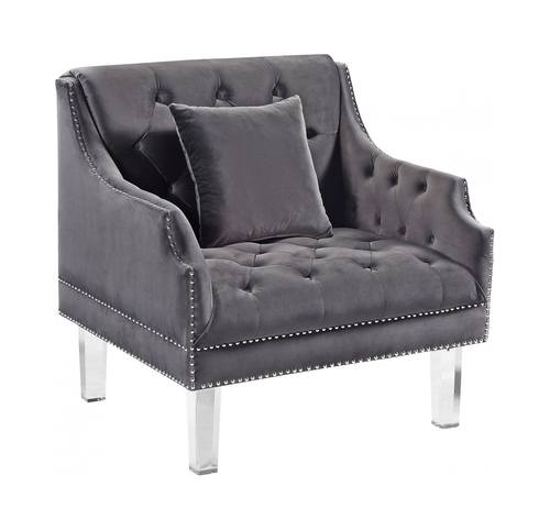 Roxy Grey Velvet Chair by Meridian Furniture