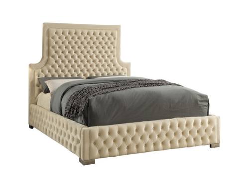 Sedona Cream Velvet Bed by Meridian Furniture