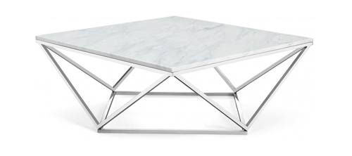 Skyler Chrome Stainless Steel Coffee Table by Meridian Furniture