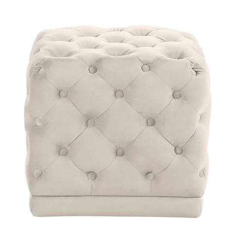 Stella Cream Velvet Ottoman Stool by Meridian Furniture