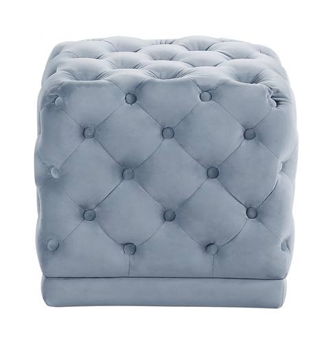 Stella Sky Blue Velvet Ottoman Stool by Meridian Furniture