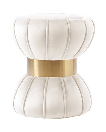 Vino Cream Velvet Ottoman Stool by Meridian Furniture