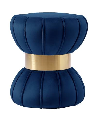 Vino Navy Blue Velvet Ottoman Stool by Meridian Furniture