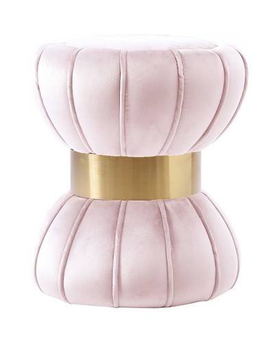 Vino Pink Velvet Ottoman Stool by Meridian Furniture