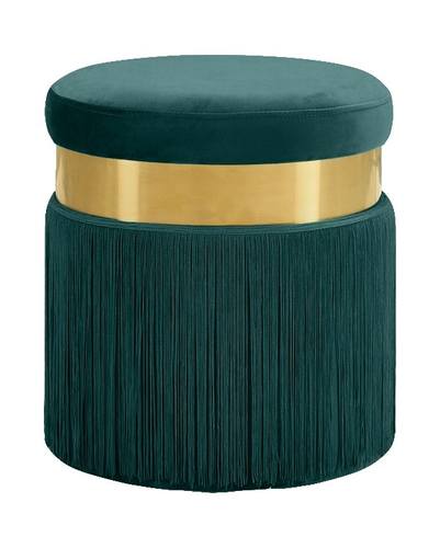 Yasmine Green Velvet Ottoman Stool by Meridian Furniture
