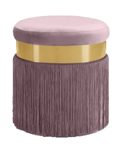 Yasmine Pink Velvet Ottoman Stool by Meridian Furniture