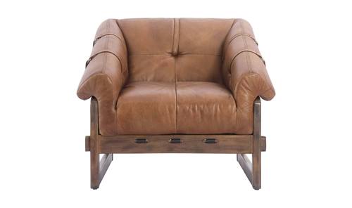 Bellos Open Road Brown Leather Accent Chair by Moe's Home Collection