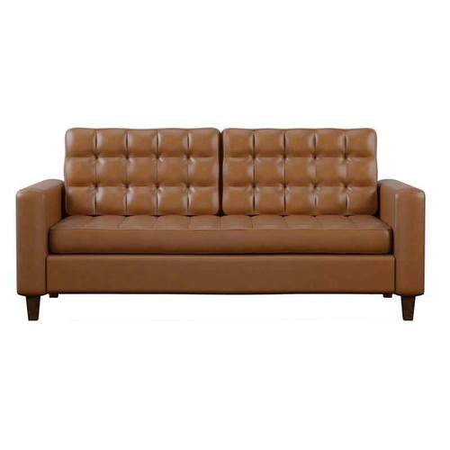 Thatcher Stationary Beige Faux Leather Sofa by Weekender