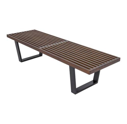 Inwood Mid-Century Dark Walnut Platform Bench - 5 Feet by LeisureMod