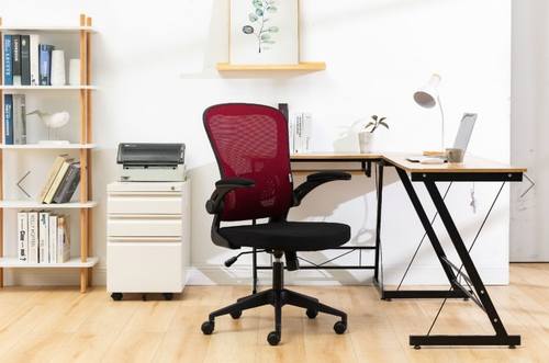 Newton Mesh Office Chair, Red by LeisureMod
